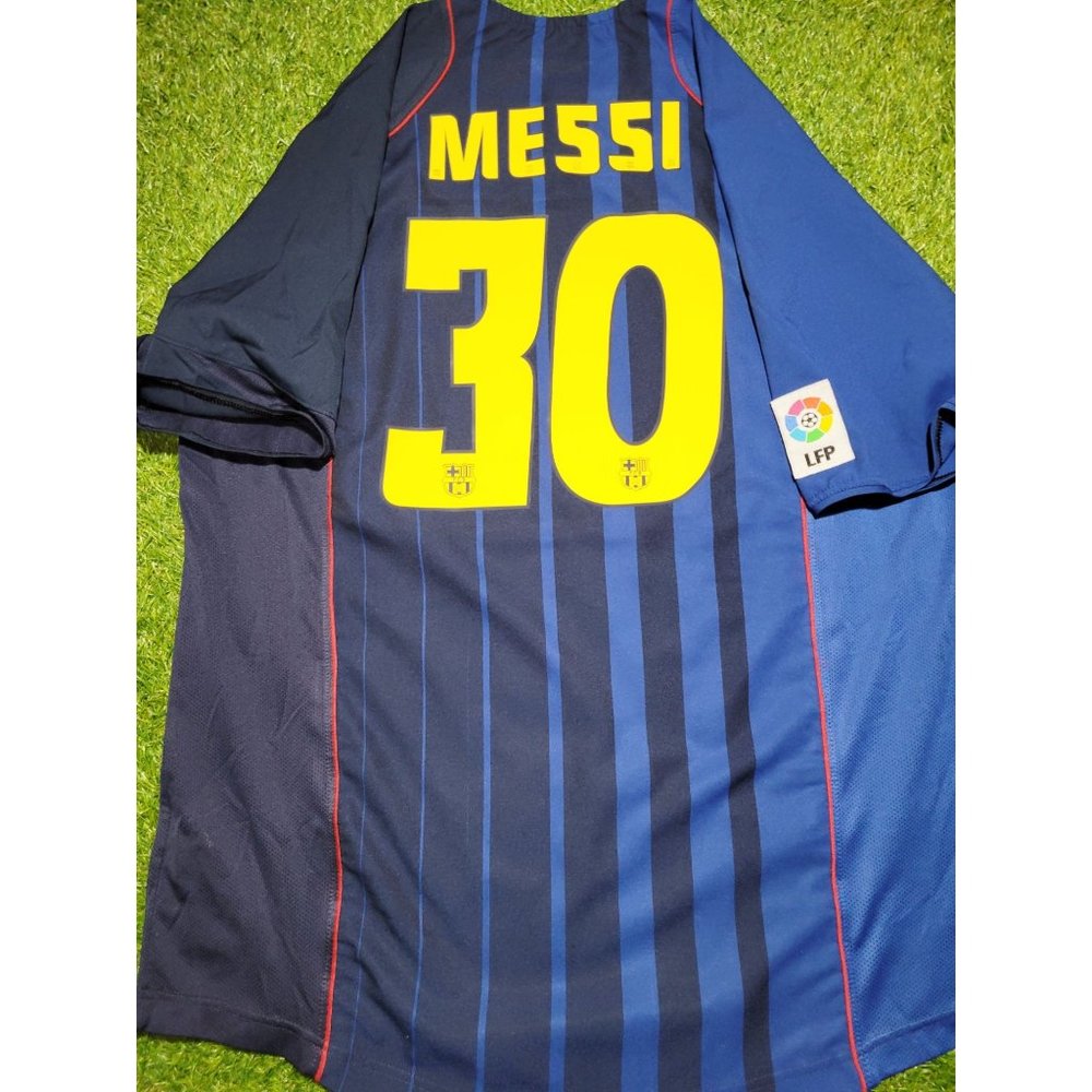 Messi Barcelona DEBUT SEASON 2004 2005 Away Soccer Jersey Shirt XL